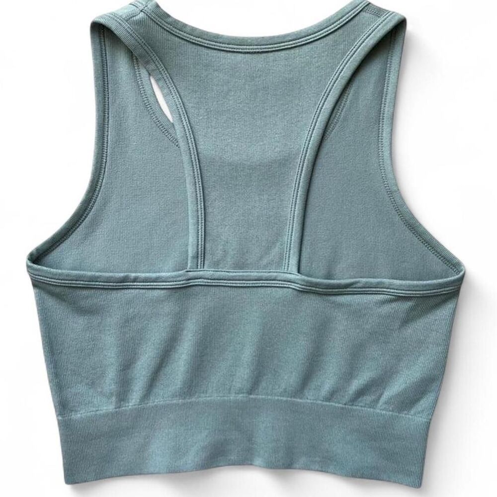 Sage Green Racerback Tank Top Ribbed Women’s Small - Picture 2 of 4